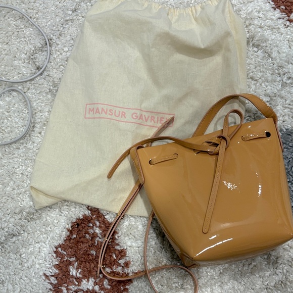 Mansur Gavriel Glossy Tan Mini Bag - Picture 1 of 3